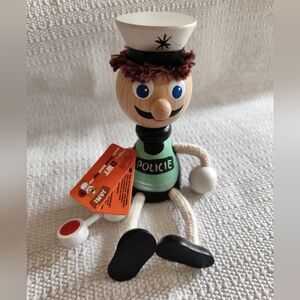 JAMI Wooden Toy Dolls 6" Policeman